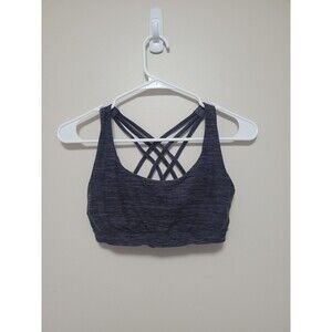 Victoria's Secret Sports Bra Strappy Back Wireless Heathered Purple Grey Small S